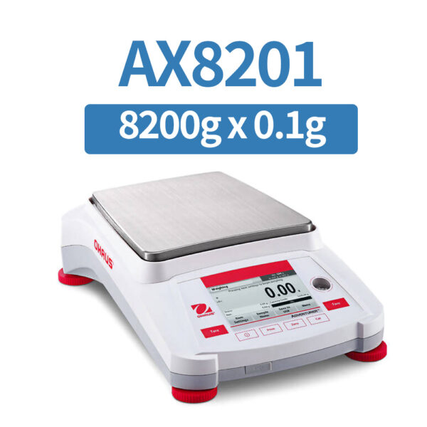 OHAUS AX8201 Precision Balance, 8200 g x 0.1 g, Internal Calibration