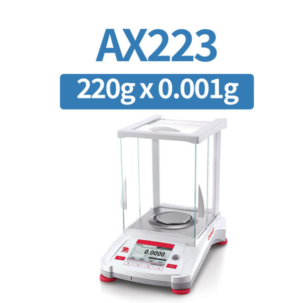 OHAUS AX223 Precision Balance, 220 g x 1 mg, Internal Calibration