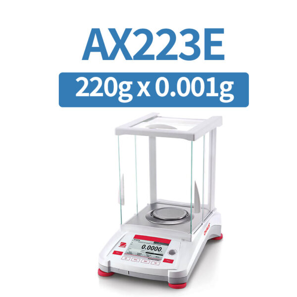 OHAUS AX223E Precision Balance, 220 g x 1 mg, External Calibration