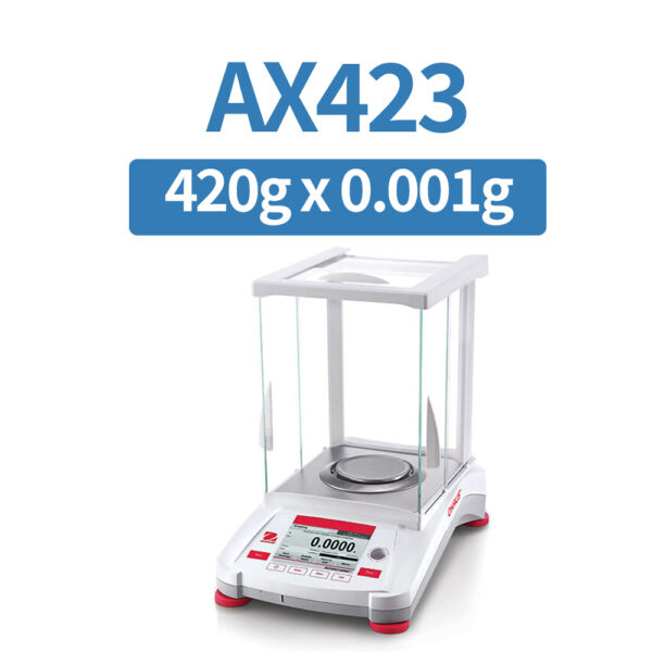 OHAUS AX423 Precision Balance, 420 g x 1 mg, Internal Calibration