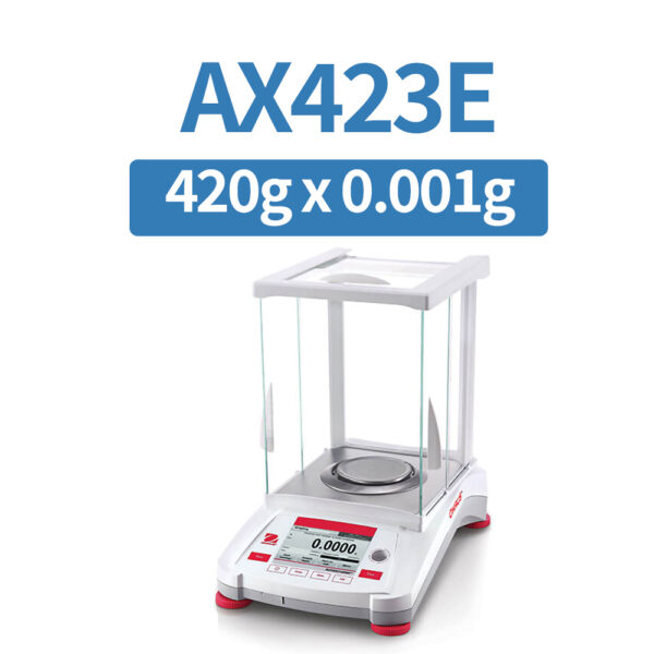 OHAUS AX423E Precision Balance, 420 g x 1 mg, External Calibration