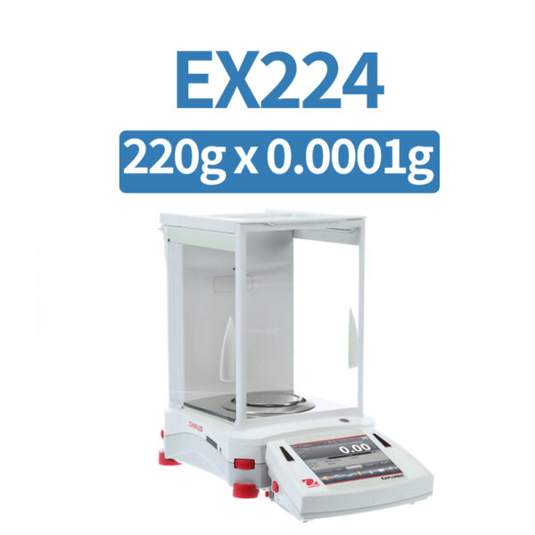 OHAUS EX224 Analytical Balance, 220 g x 0.1 mg, Internal Calibration