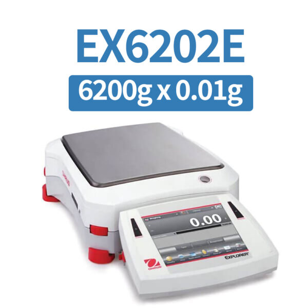 OHAUS EX6202E Precision Balance, 6200 g x 0.01 g, External Calibration