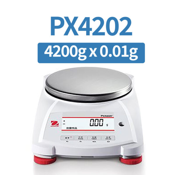 OHAUS PX4202 Precision Balance, 4200 g x 0.01 g, Internal Calibration