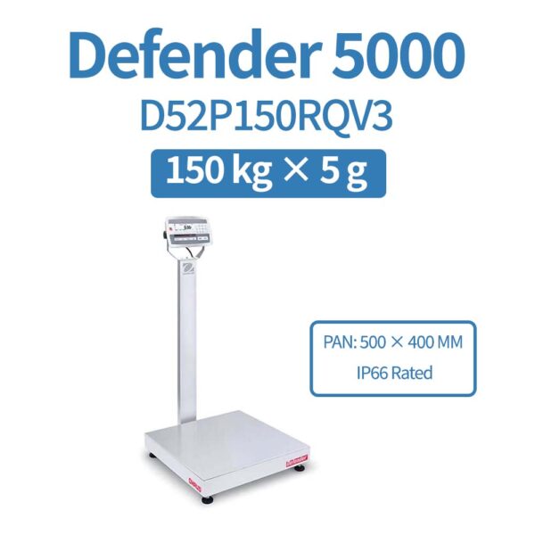 OHAUS Defender 5000 D52P150RQV3 Industrial Bench Scale 150 kg x 50 g