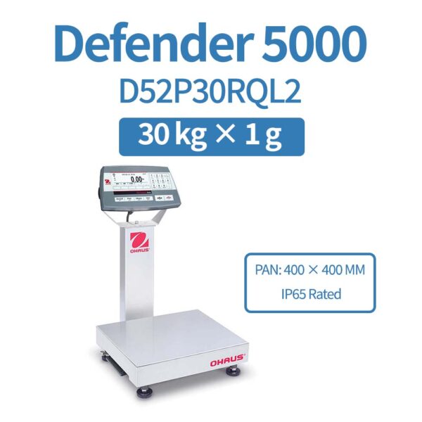 OHAUS Defender 5000 D52P30RQL2 Industrial Bench Scale 30 kg x 2 g